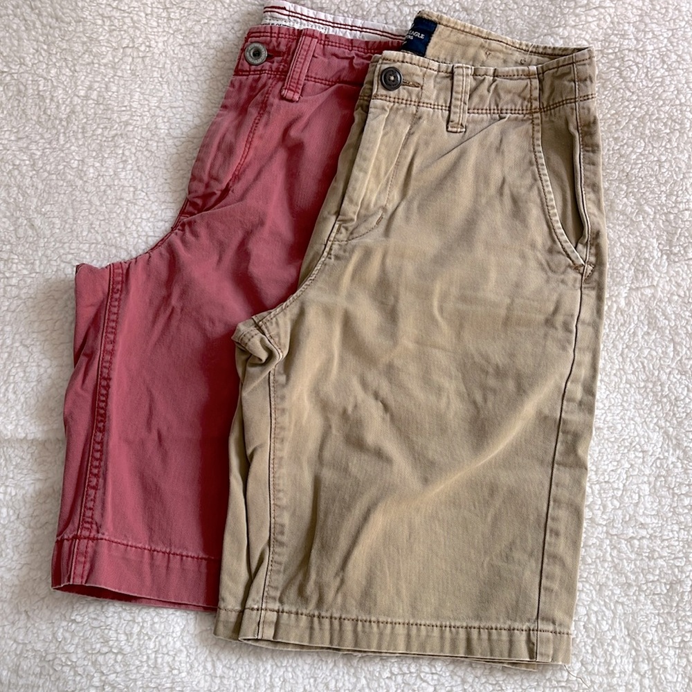 Bundle of 2 Men’s American Eagle Longboard Shorts, W 28”